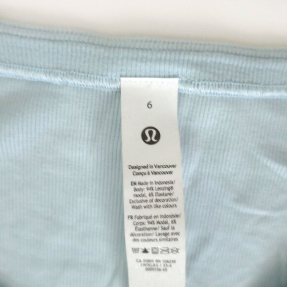 Lululemon Side-Cinch Ribbed Cardigan Powder Blue Size 6 - Picture 8 of 11